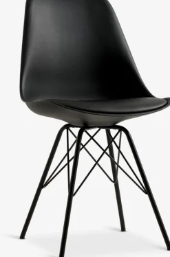 KLARUPSilla de comedor KLARUP polipiel negro/negro