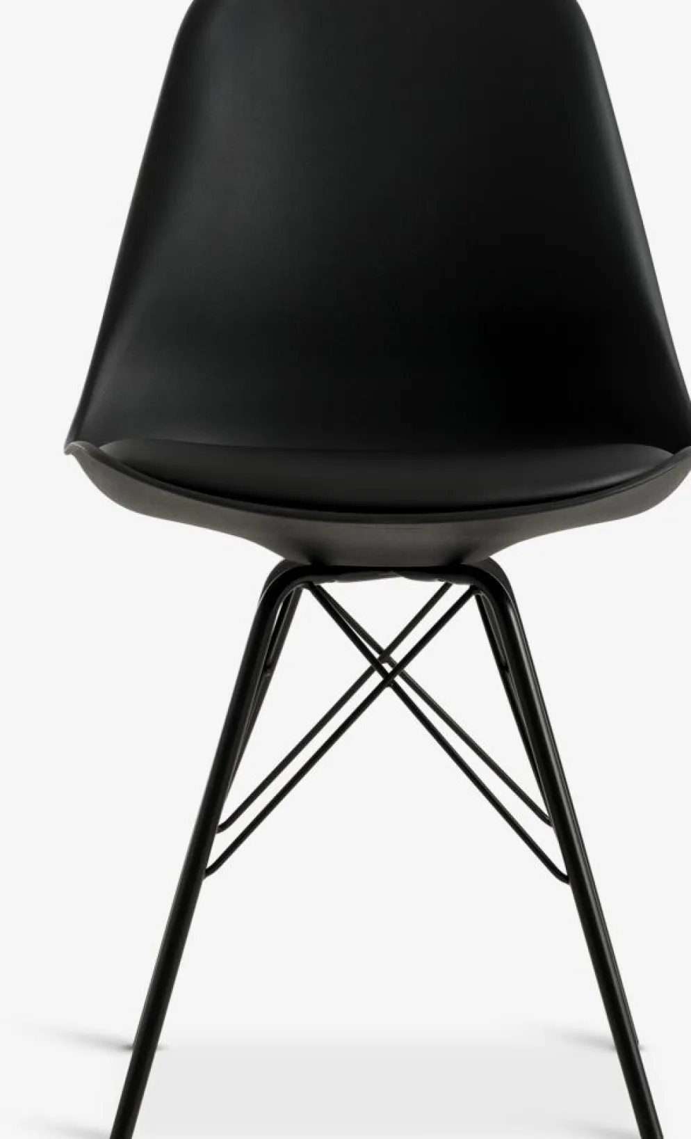 KLARUPSilla de comedor KLARUP polipiel negro/negro