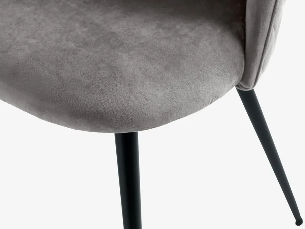 KOKKEDALSilla de comedor KOKKEDAL terciopelo gris/negro