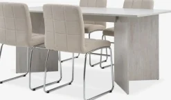 KRONDAL + HAMMELMesa KRONDAL L180 travertino + 4 sillas HAMMEL beis