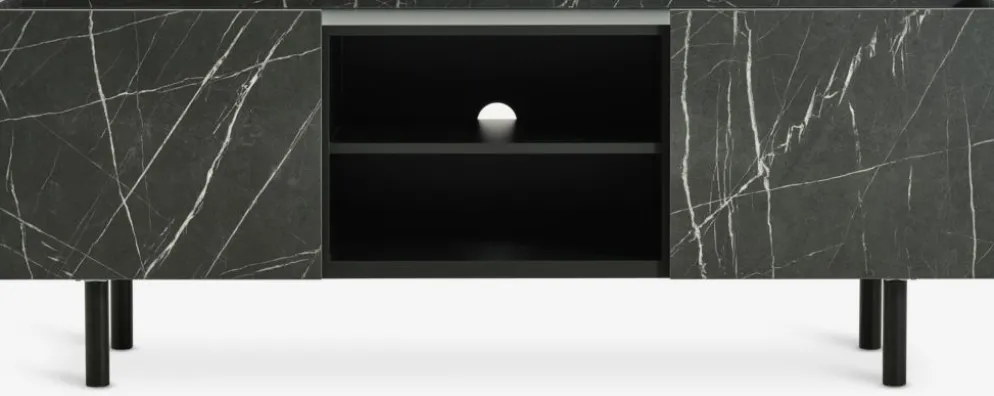 KRONDALMueble TV KRONDAL 2 puertas color mármol/negro