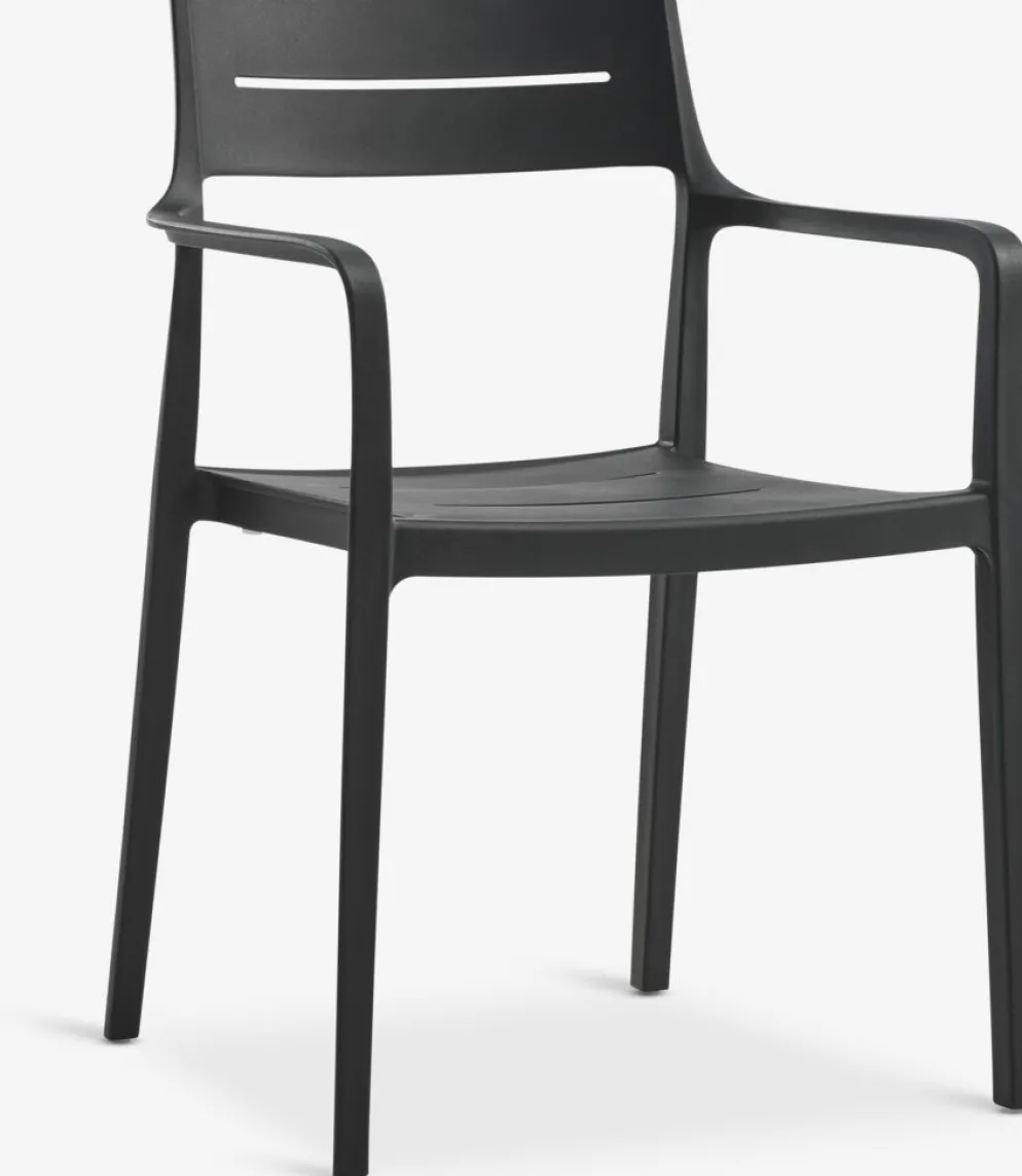 KUMLA + INGSTRUPMesa KUMLA L200 gris + 4 sillas INGSTRUP negro