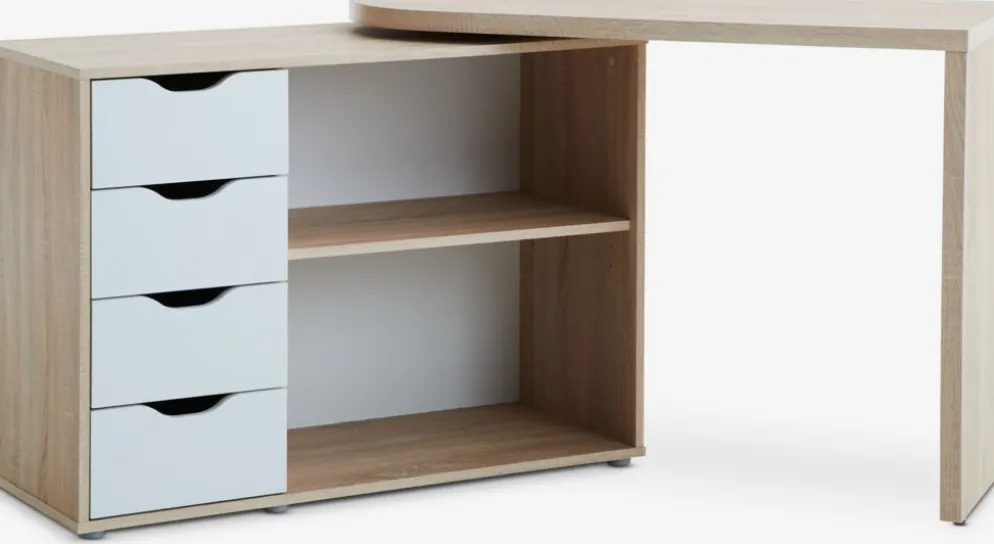 LANGAGEREscritorio LANGAGER 41-107x107-165 color roble claro/blanco