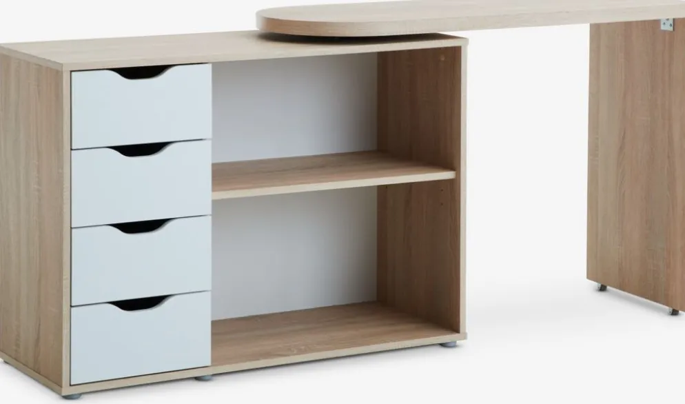 LANGAGEREscritorio LANGAGER 41-107x107-165 color roble claro/blanco