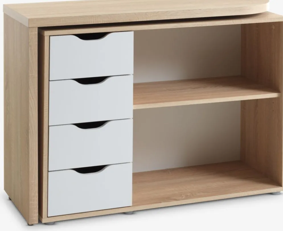 LANGAGEREscritorio LANGAGER 41-107x107-165 color roble claro/blanco