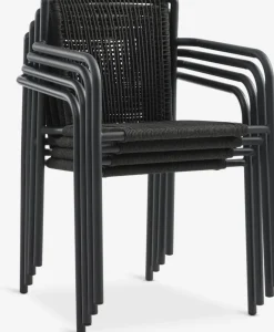 LANGET + KRISTIANSTADMesa LANGET L207 negro + 4 sillas KRISTIANSTAD verde