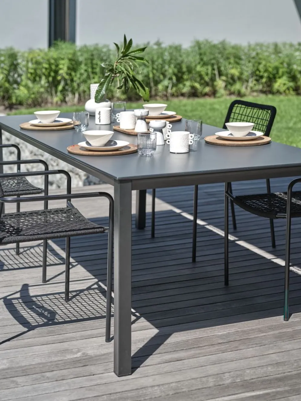 LANGETMesa de jardín LANGET A95xL207 negro