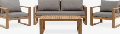 LILLEHOLMConjunto muebles jardín LILLEHOLM 4,5 plazas teca