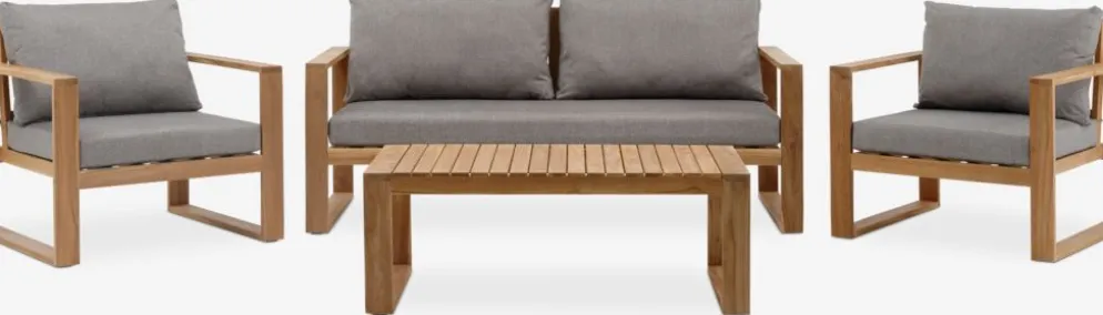 LILLEHOLMConjunto muebles jardín LILLEHOLM 4,5 plazas teca