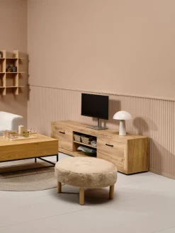 LINTRUPMueble TV LINTRUP 2 puertas color roble salvaje natural