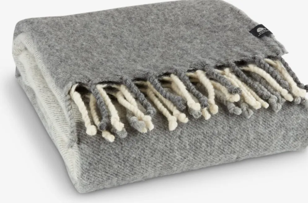 LUNDKARSEManta de lana LUNDKARSE 130x170 gris/beis