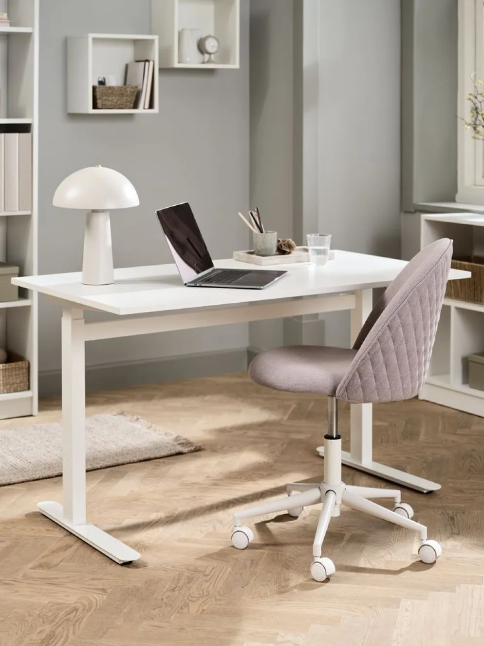 LUNDTOFTEscritorio elevable gas LUNDTOFT 70x130 blanco