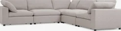 LYBYSofá modular LYBY 5 plazas rinconero tela arena