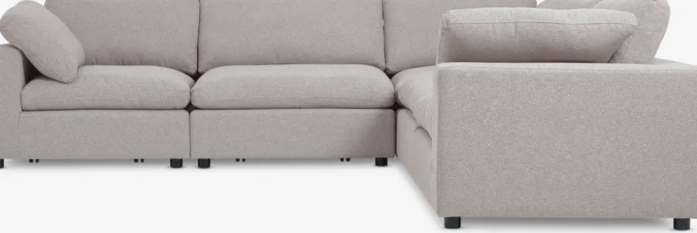 LYBYSofá modular LYBY 5 plazas rinconero tela arena