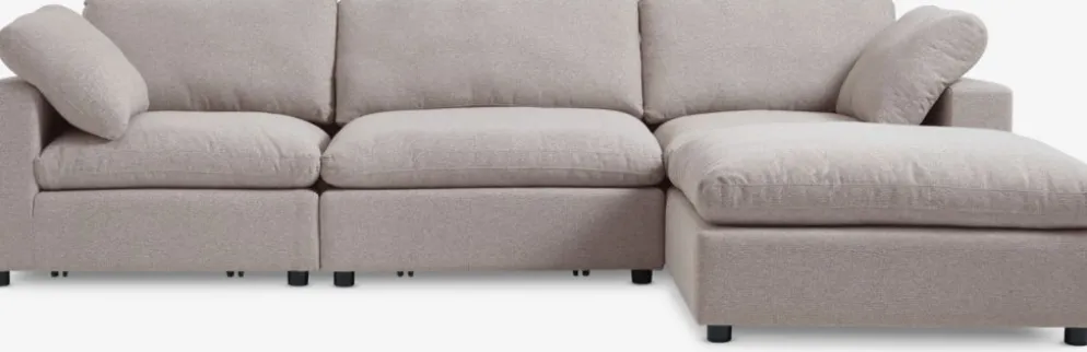 LYBYSofá modular LYBY 3 plazas chaise longue tela arena