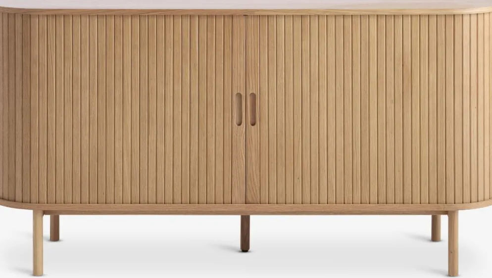 LYNGVIGAparador LYNGVIG 160cm 2 puertas persiana roble natural