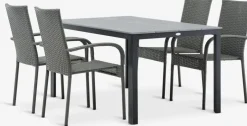 MARIELYST + GUDHJEMMesa MARIELYST L150 + 4 sillas GUDHJEM gris