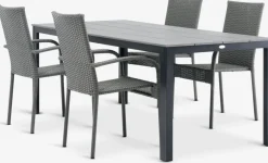 MARIELYST + GUDHJEMMesa MARIELYST L205 + 4 sillas GUDHJEM gris