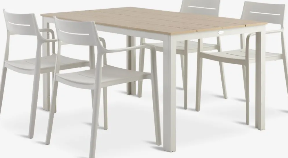 MARIELYST + INGSTRUPMesa MARIELYST L150 + 4 sillas INGSTRUP beis