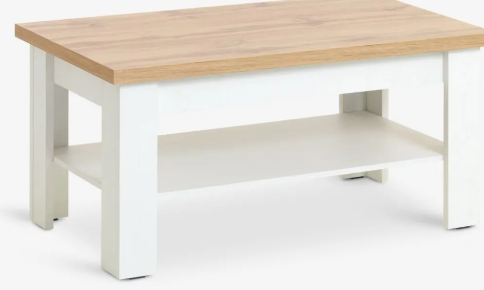 MARKSKELMesa de centro MARKSKEL 60x110 blanco/color roble salvaje