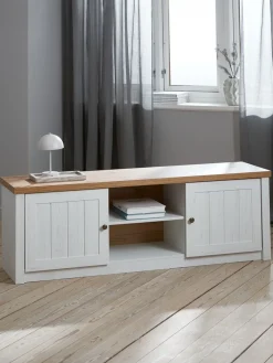 MARKSKELMueble TV MARKSKEL 2 puertas blanco/roble salvaje natural