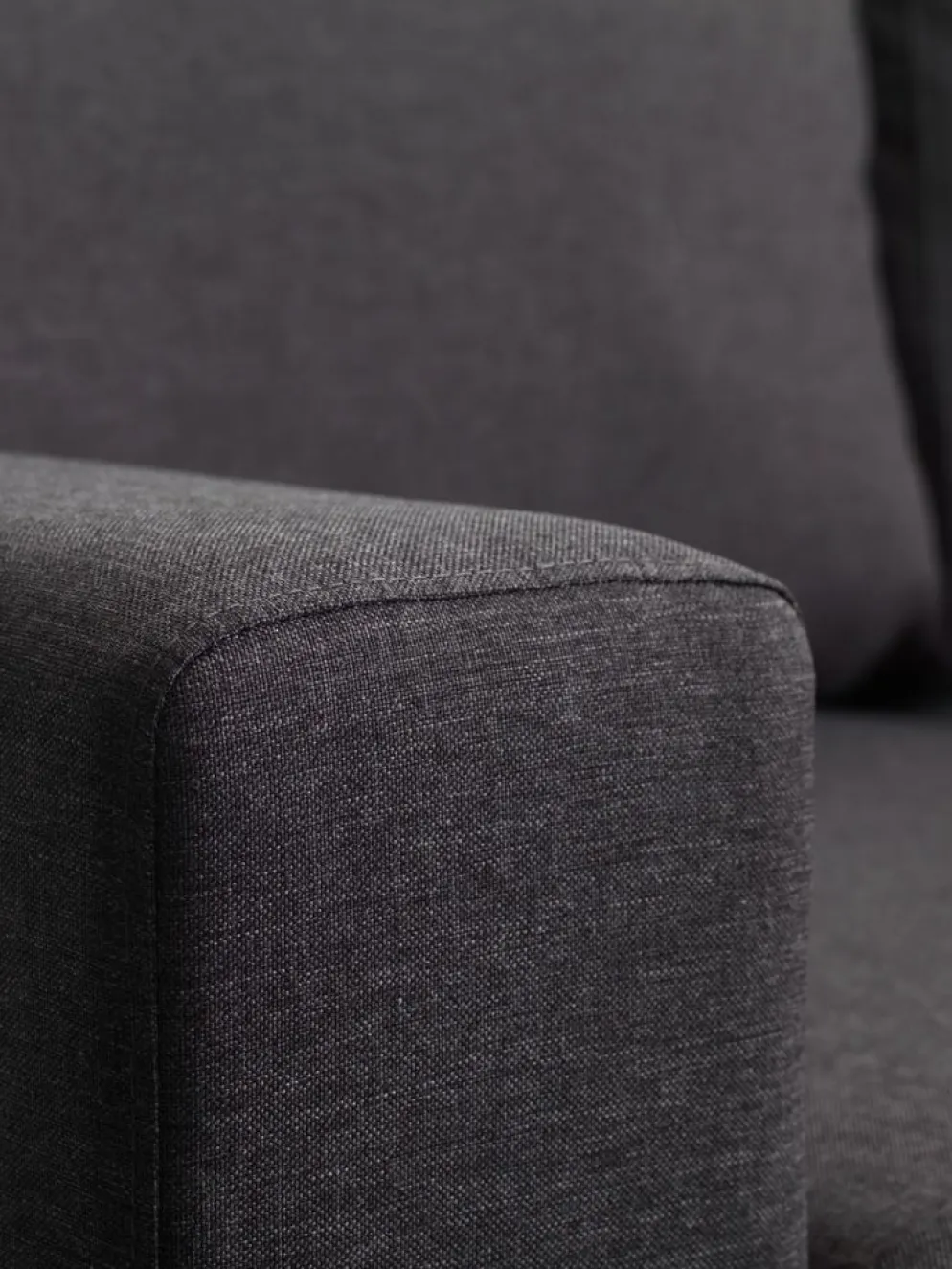 MARSLEVSofá cama con chaise longue MARSLEV tela gris oscuro