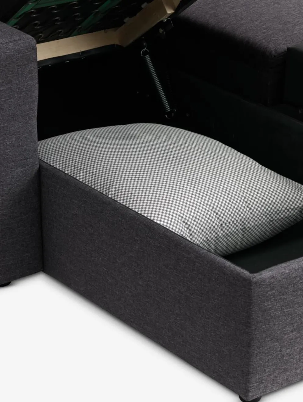 MARSLEVSofá cama rinconera MARSLEV tela gris oscuro