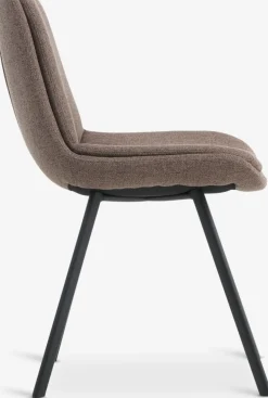MELBYSilla de comedor MELBY tela marrón claro/negro