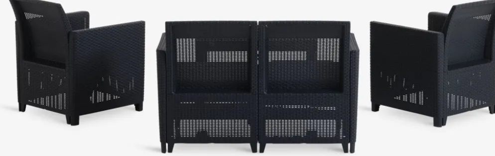 MOLDEConjunto muebles jardín MOLDE 4 plazas gris