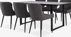 MOSELUND + PEBRINGEMesa MOSELUND L180 cerámica + 4 PEBRINGE gris/negro