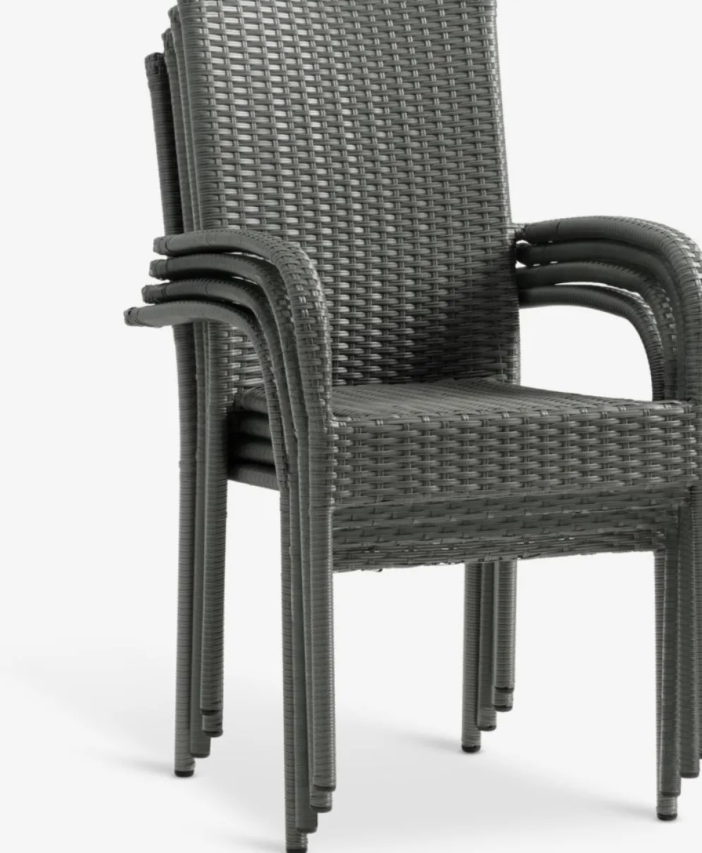 MOSS + GUDHJEMMesa MOSS L214/315 + 4 sillas GUDHJEM gris