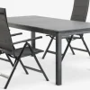 MOSS + MYSENMesa MOSS L214/315 + 4 sillas MYSEN gris