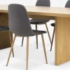 MUNKEBY + JONSTRUPMesa MUNKEBY L220 roble cálido + 4 JONSTRUP asfalto