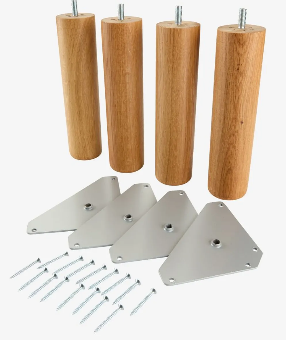 NAKKELVAPatas de cama Ø5xA20cm NAKKELVA roble 4 unidades