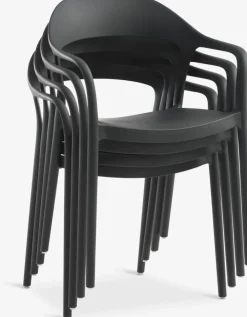 NANNESTADSilla apilable NANNESTAD gris oscuro