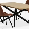 NORTOFT + HYGUMMesa NORTOFT L200 roble cálido + 4 sillas HYGUM marrón/negro