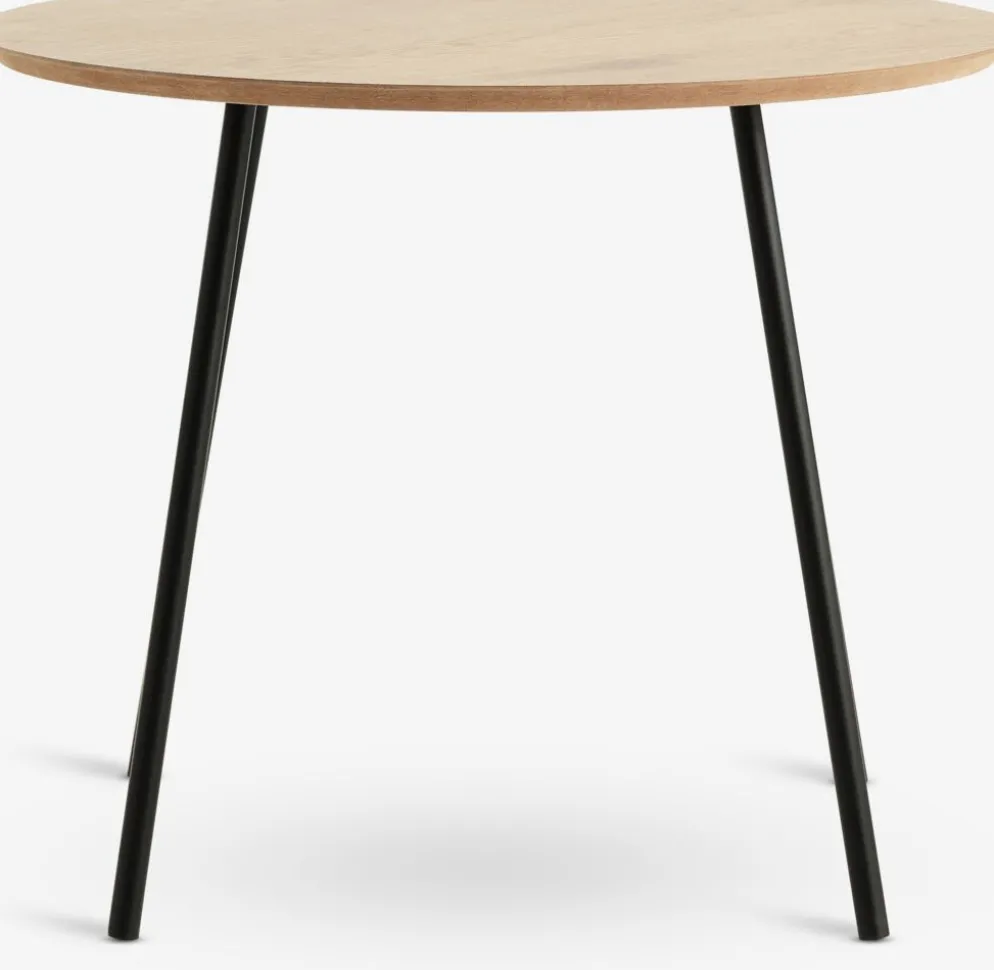 NYBOMesa auxiliar NYBO Ø55 color roble cálido/negro