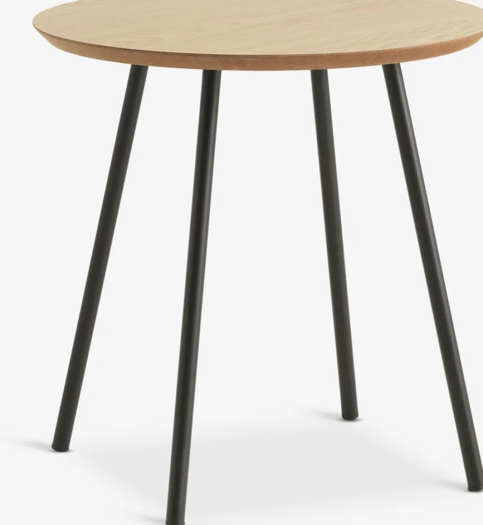 NYBOMesa auxiliar NYBO Ø40 color roble cálido/negro