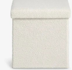 NYSTEDPuf NYSTED 38x38 con almacenaje felpa blanco crudo