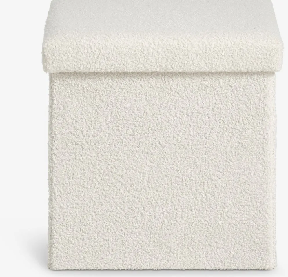 NYSTEDPuf NYSTED 38x38 con almacenaje felpa blanco crudo