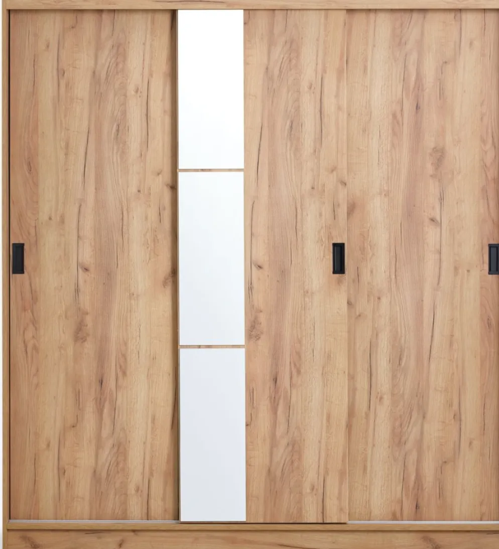 ODDERArmario ODDER 179x201 3 puertas correderas con espejo roble