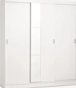 ODDERArmario ODDER 179x201 3 puertas correderas con espejo blanco