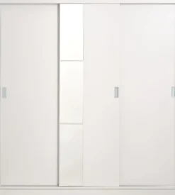ODDERArmario ODDER 179x201 3 puertas correderas con espejo blanco