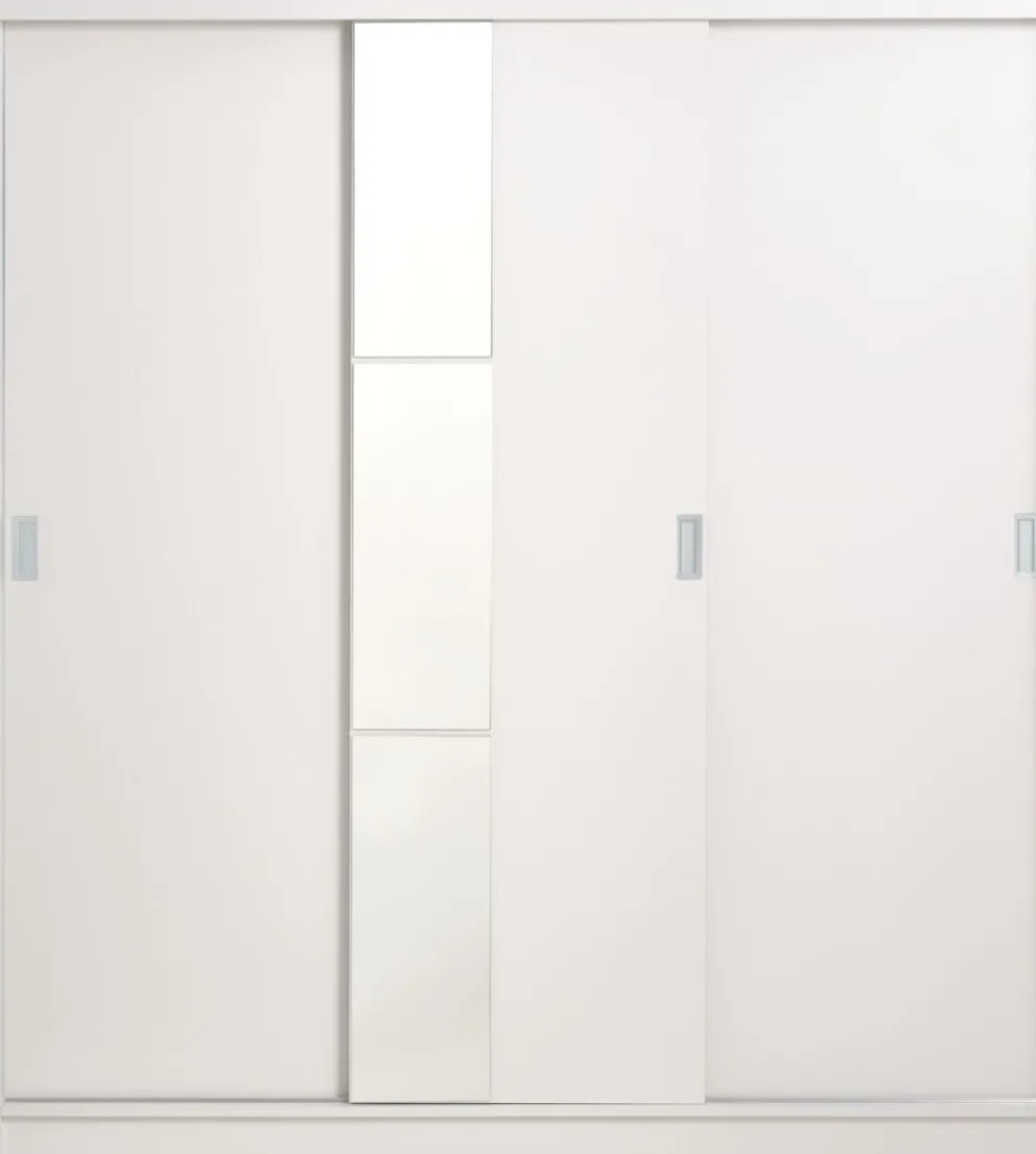 ODDERArmario ODDER 179x201 3 puertas correderas con espejo blanco
