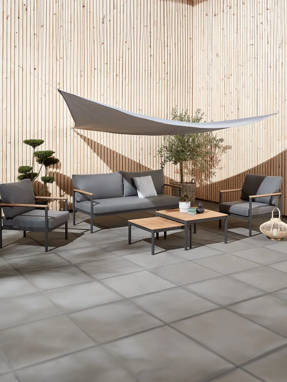 ODDESUNDConjunto muebles jardín ODDESUND 4,5 plazas gris