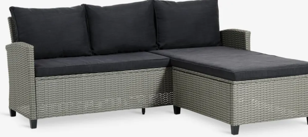 ONDRUPSofá de exterior con chaise longue ONDRUP 3 plazas gris
