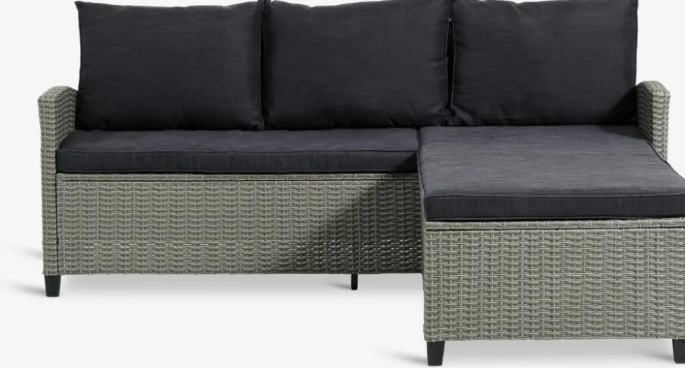 ONDRUPSofá de exterior con chaise longue ONDRUP 3 plazas gris