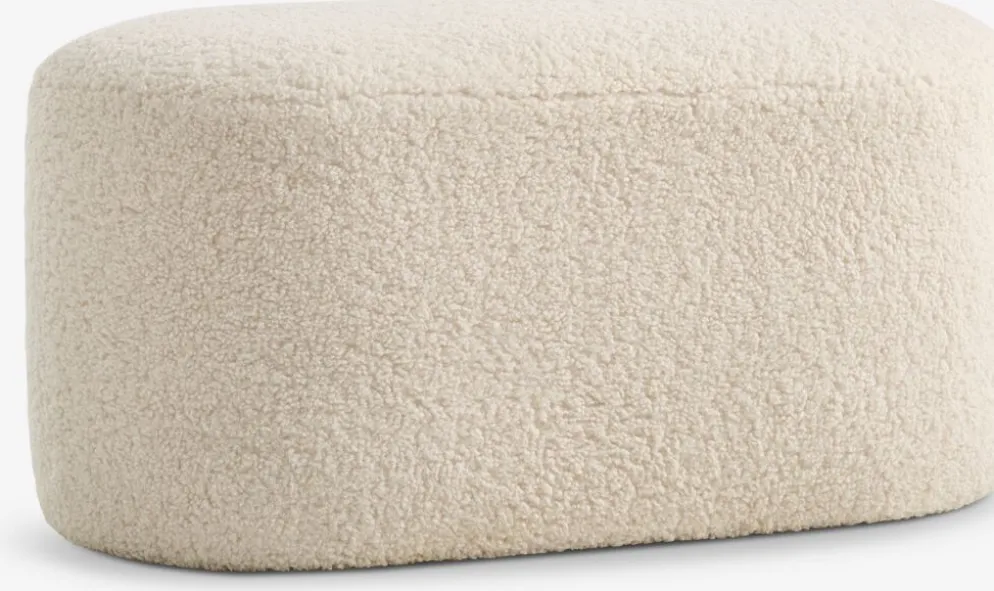 OREBOPuf OREBO 84x45 felpa blanco crudo