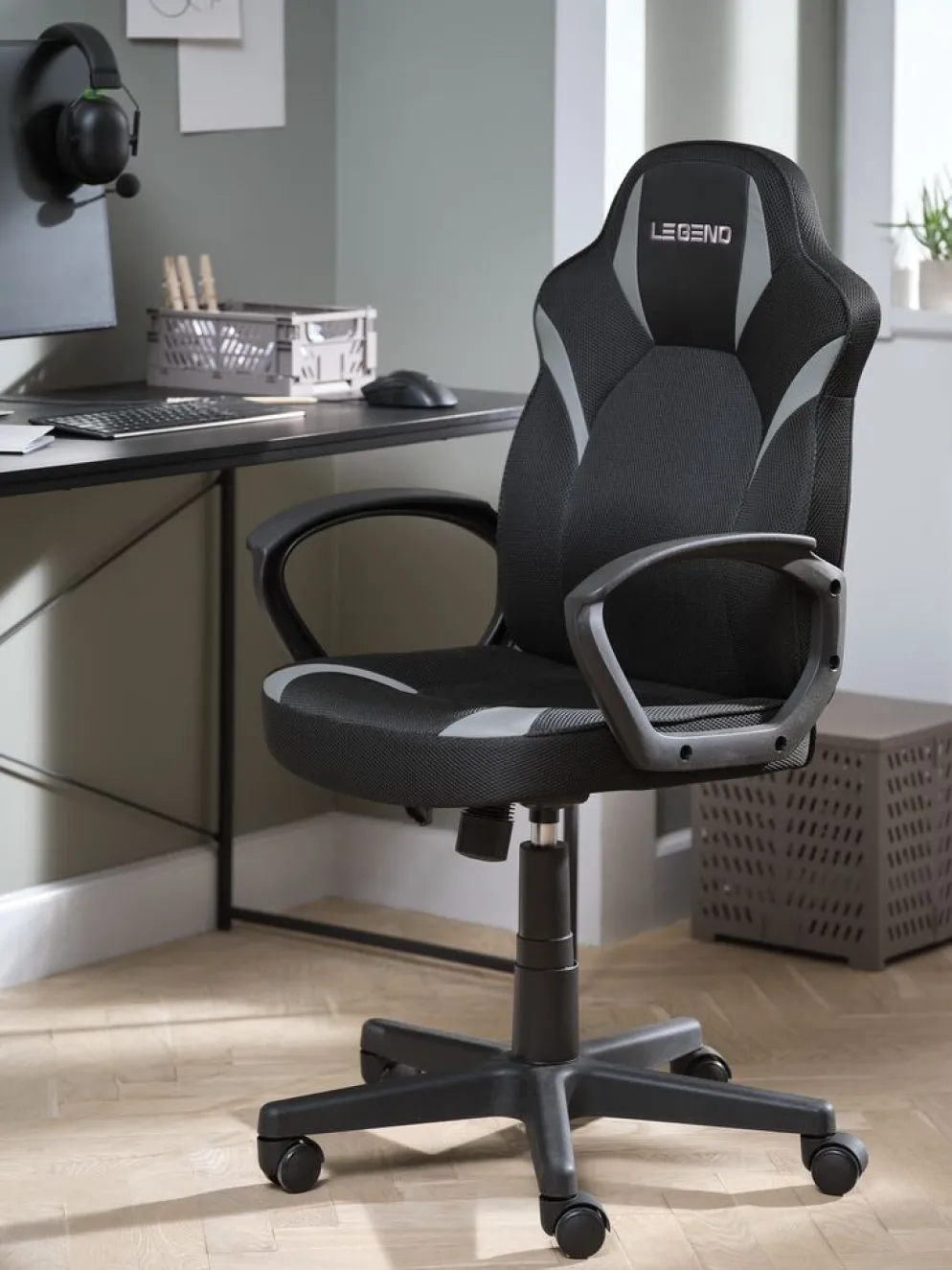 RANDRUPSilla gaming RANDRUP polipiel negro/malla