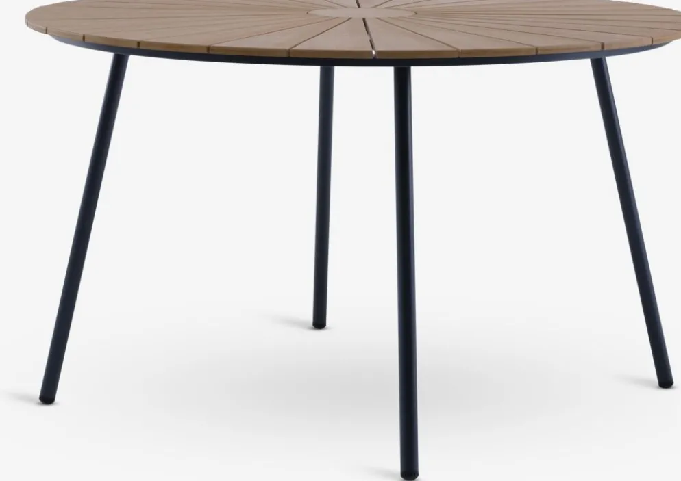 RANGSTRUP + NABEMesa RANGSTRUP Ø130 natural/negro + 4 sillas NABE negro